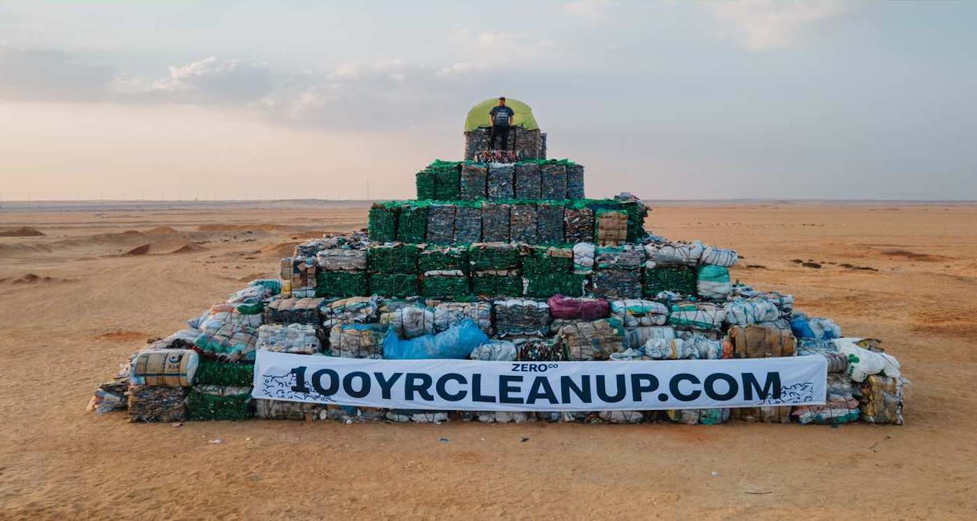 ♻️ Pyramid av 20 ton plast inspirerar upprensingar