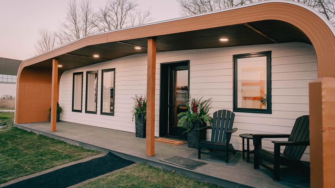 đĄ 3D-printat hus tillverkat av "trĂ€mjöl" Ă€r helt Ă„tervinningsbart