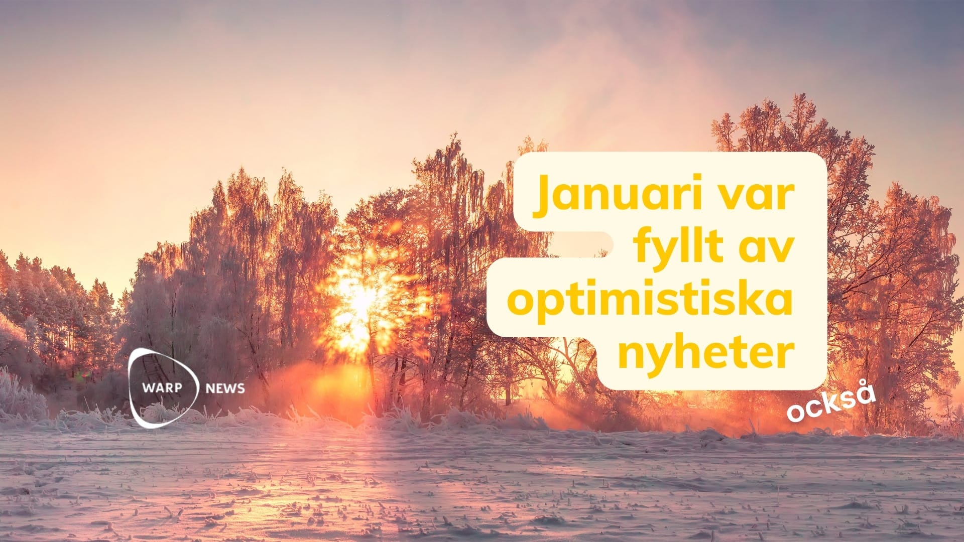 đĄ 29 faktabaserade optimistiska nyheter frĂ„n januari