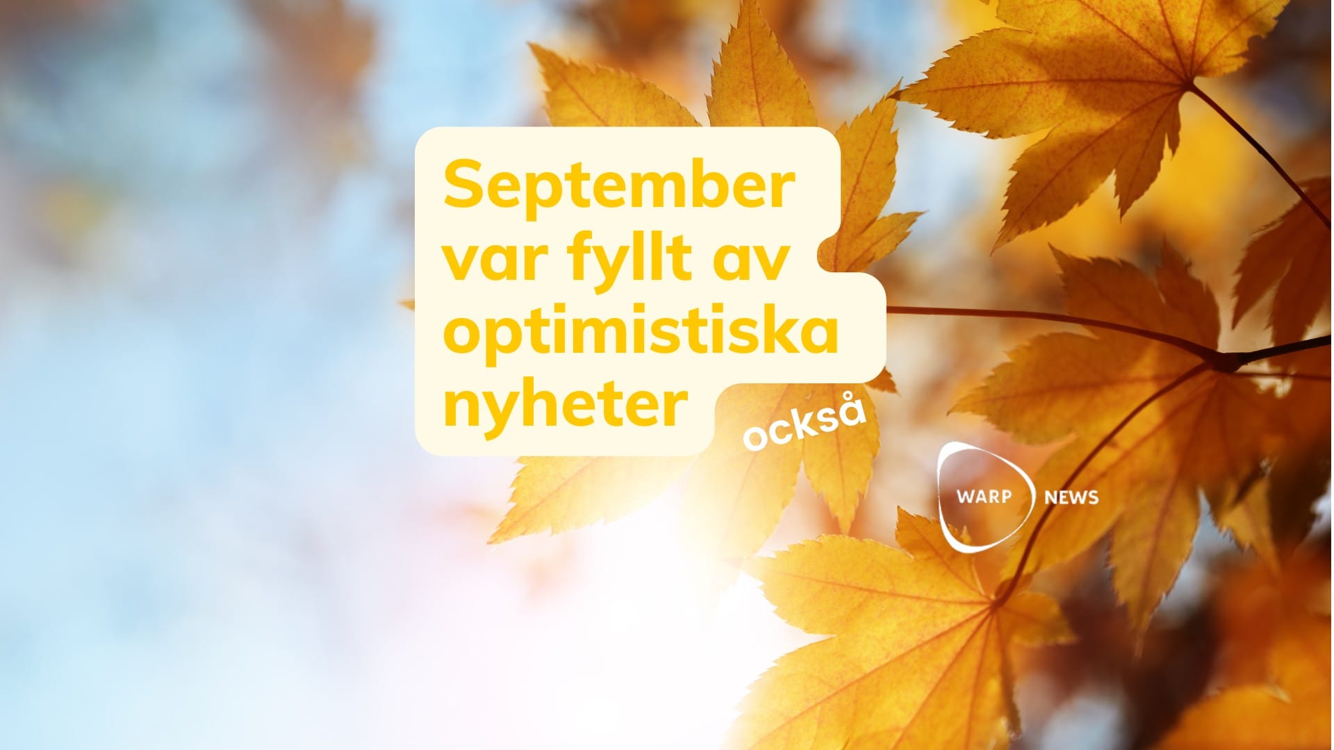 đĄ Faktabaserade optimistiska nyheter frĂ„n september